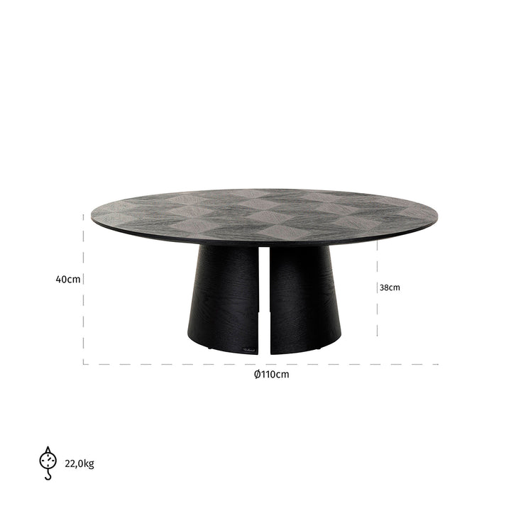 Richmond Interiors Coffee table Blax 110Ø Black