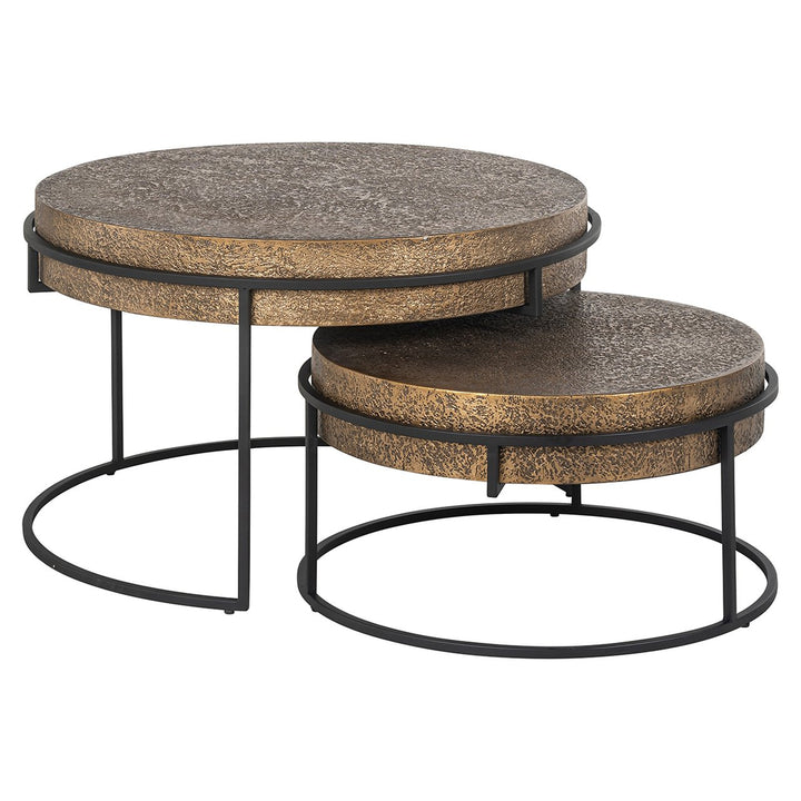 Derby coffee table set of 2 (Black/gold)