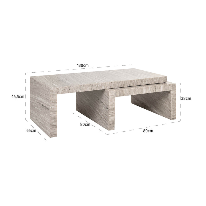 Richmond Interiors Couchtisch Novaz – Sand (2er-Set)