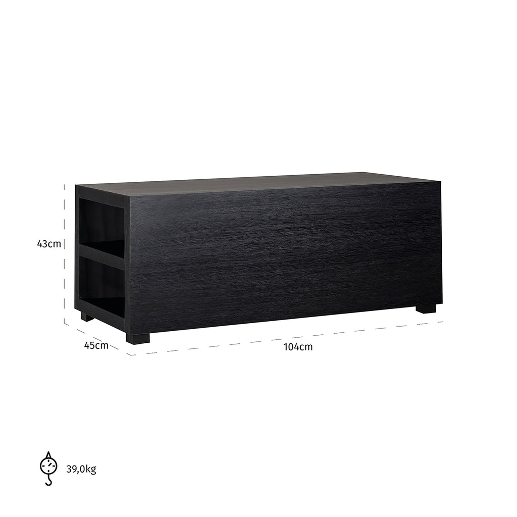 Coffee table Oakura bench element (Black)