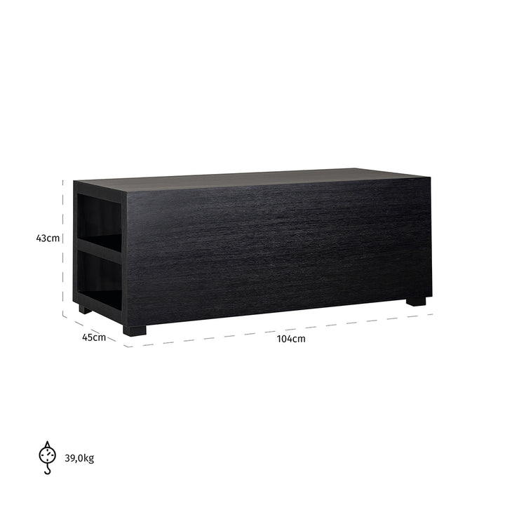 Coffee table Oakura bench element (Black)