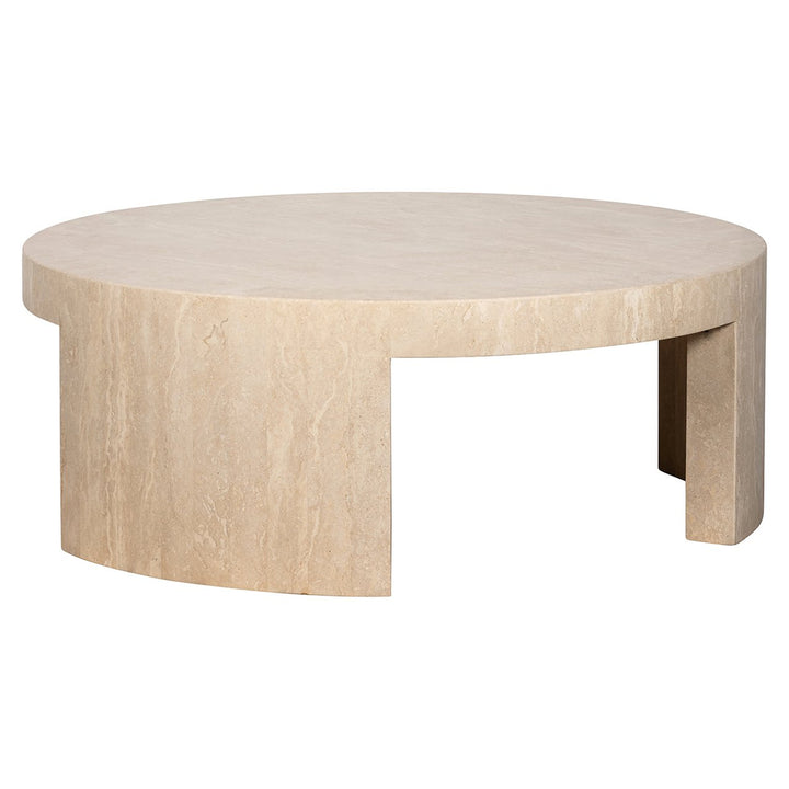 Salontafel rond Biltmore Italiaans beige Travertijn (Beige)
