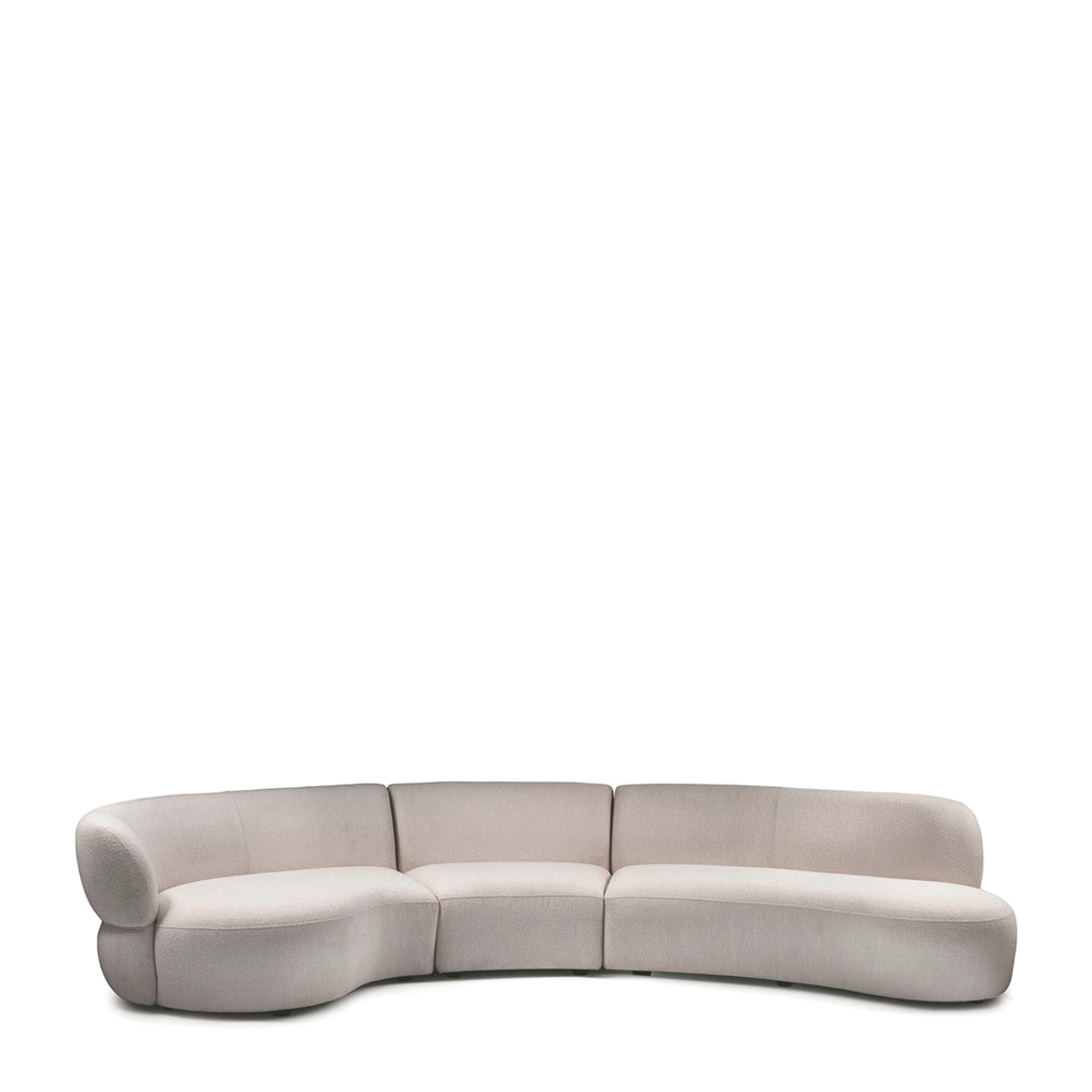 Rivièra Maison San Remo Bank Arm Left 3,5 Peluche Bouclé Natural Grey