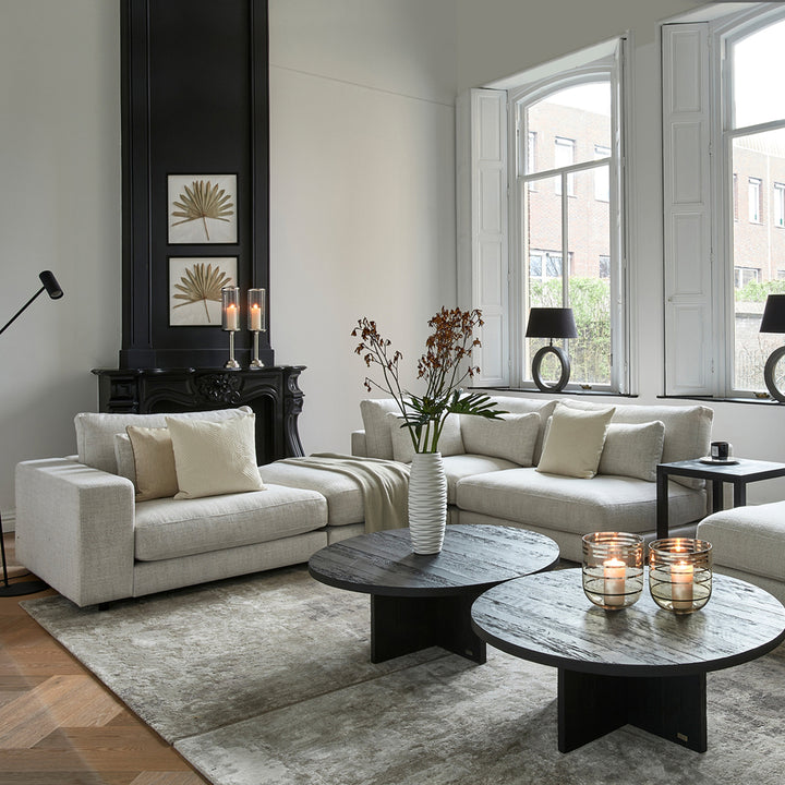 Rivièra Maison Stephen Eckarm links, sattes Tweed-Antikweiß