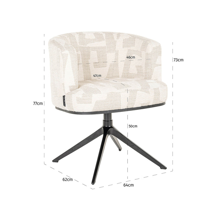 Drehsessel Cheyenne beige Graffiti