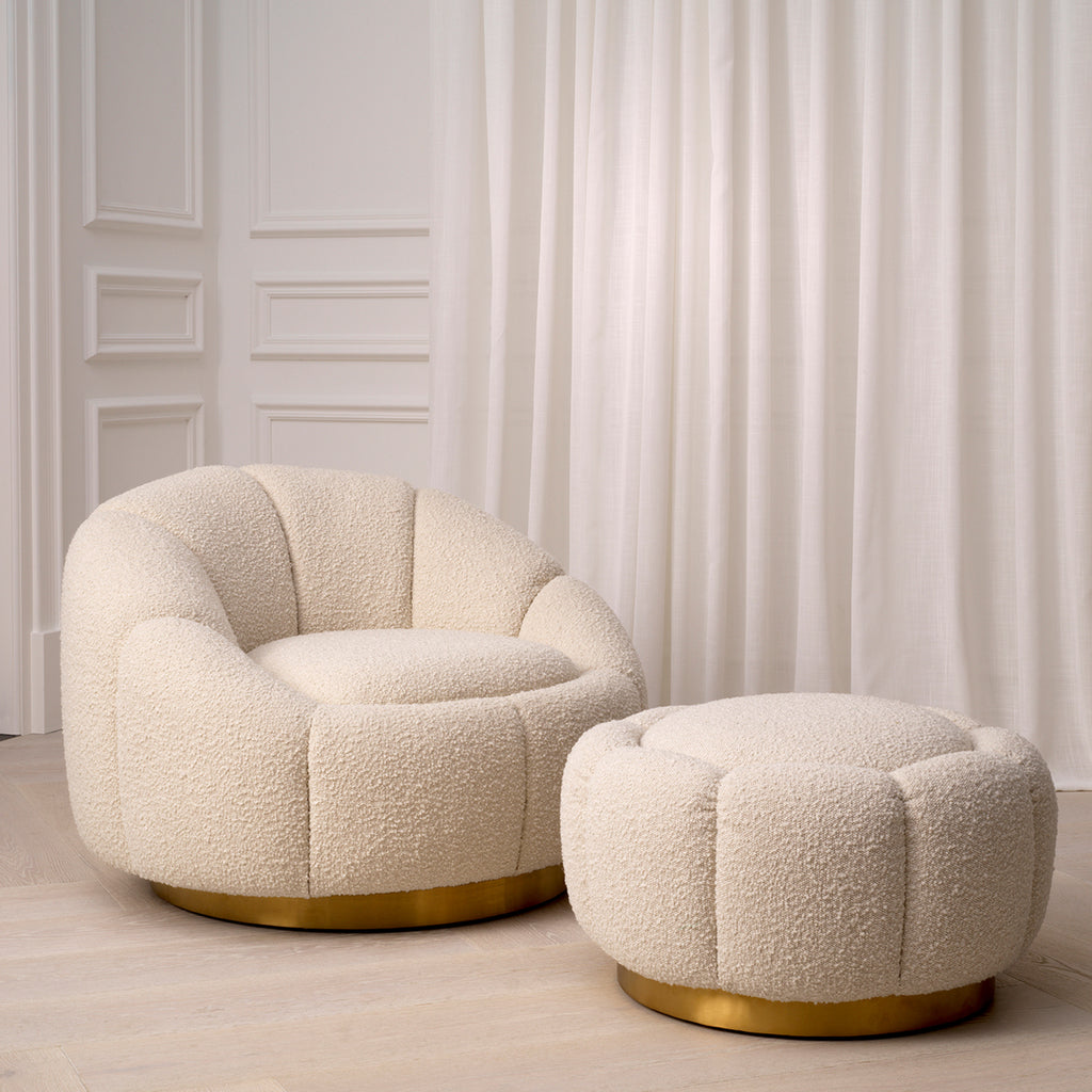 Eichholtz Draaifauteuil Inger - Bouclé Cream