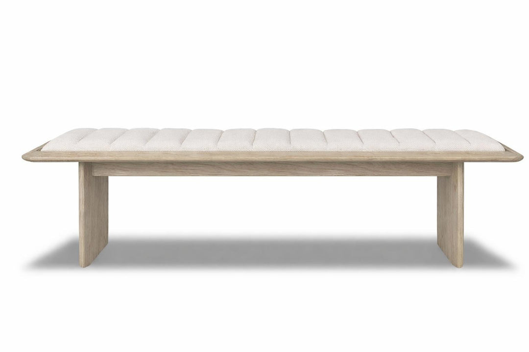 Poef Serra in essenhout Natural White – vrijstaand productbeeld