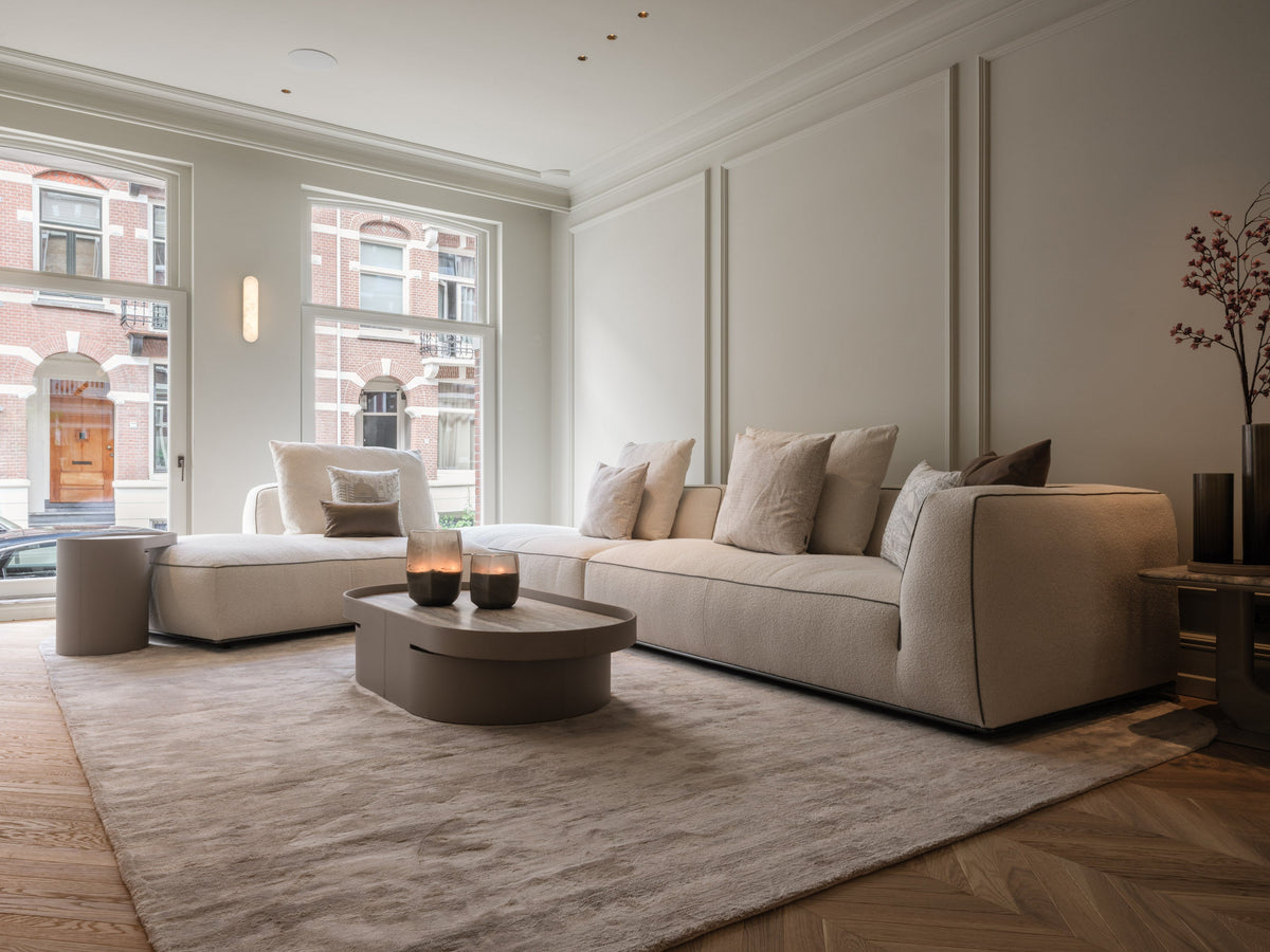 Hoekbank Divano in witbeige in een interieur