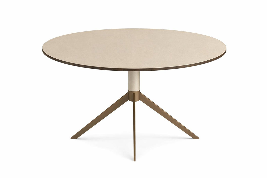 Salontafel Monza in microleer en bronskleurig metaal – vrijstaand productbeeld
