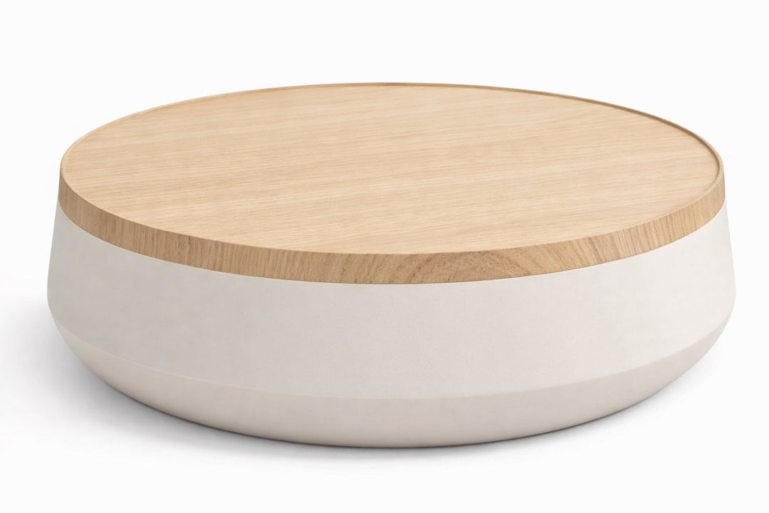 Salontafel Corpo in naturel wit eiken – vrijstaand productbeeld