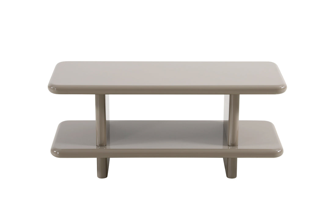 Console Cameron in taupe hoogglans – vrijstaand productbeeld