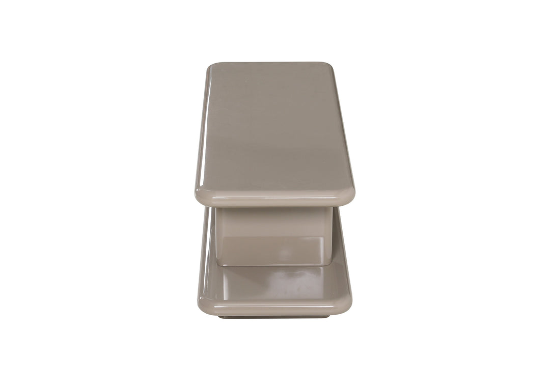 Console Cameron in taupe hoogglans – vrijstaand productbeeld