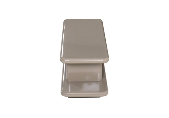 Console Cameron in taupe hoogglans – vrijstaand productbeeld