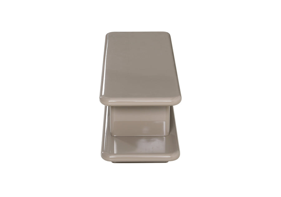 Console Cameron in taupe hoogglans – vrijstaand productbeeld