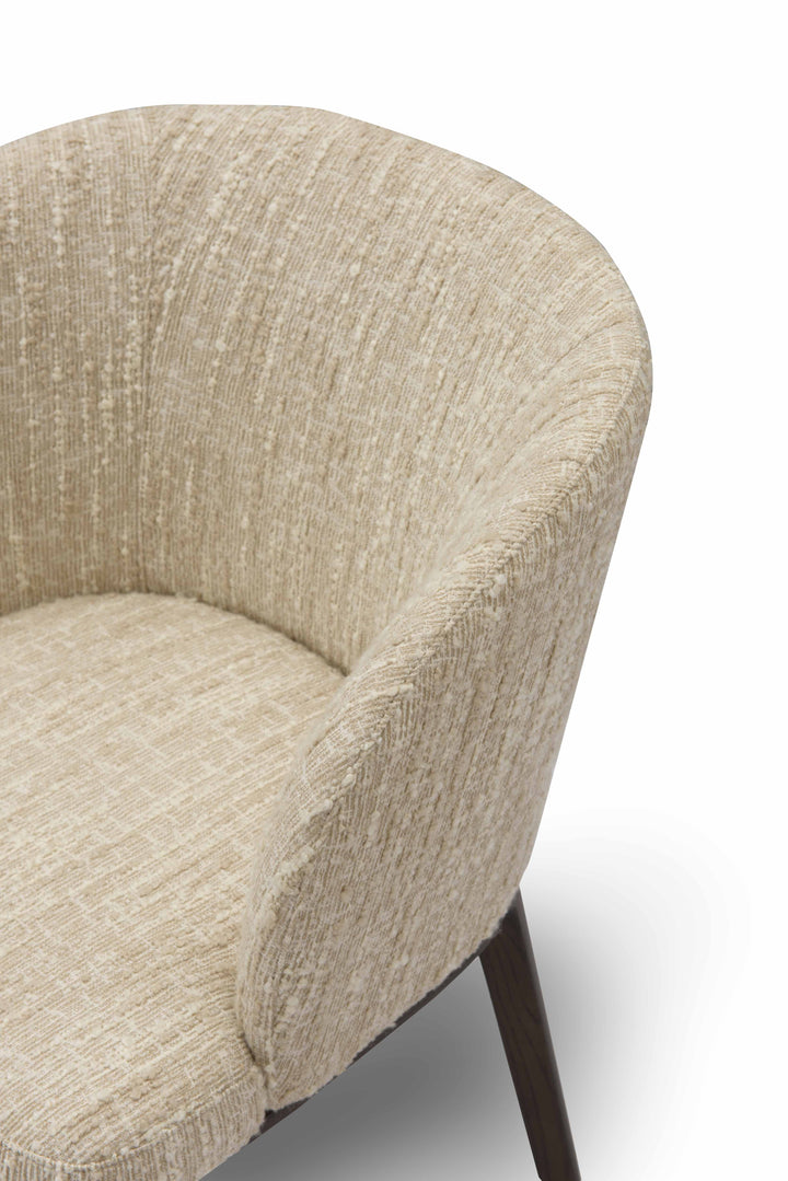 Eetkamerstoel Alana in taupe bronsafwerking – detail