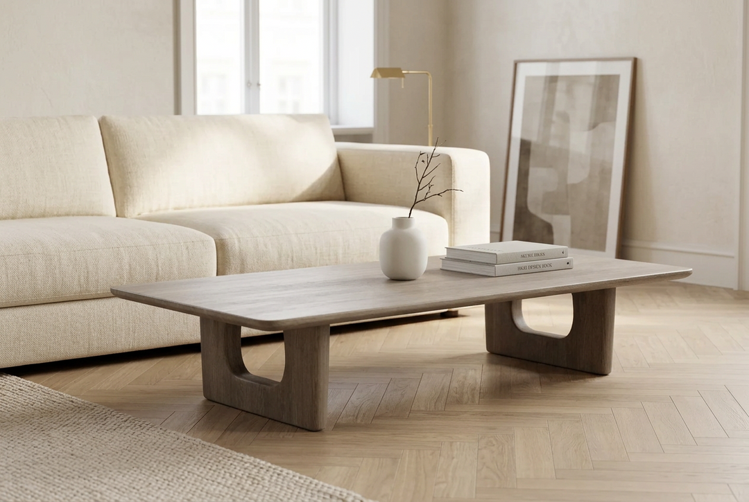 Salontafel Porto in naturel wit eiken – vrijstaand productbeeld