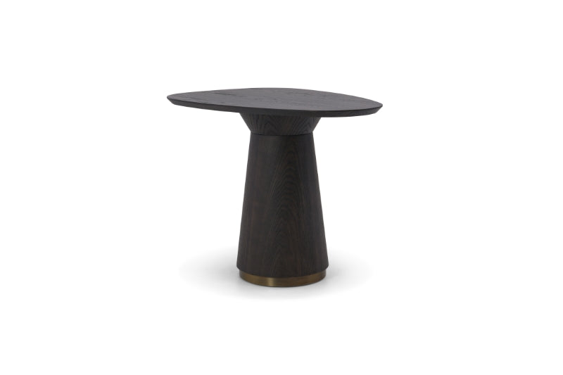 Bistrotafel Rosewood in zwart eikenfineer met antiekbronskleurig detail – vrijstaand productbeeld