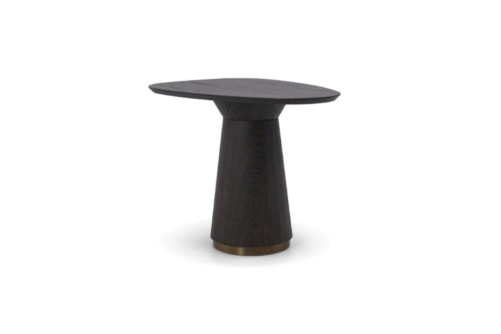 Bistrotafel Rosewood in zwart eikenfineer met antiekbronskleurig detail – vrijstaand productbeeld