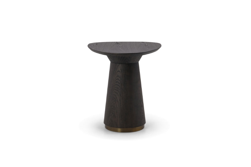 Bistrotafel Rosewood in zwart eikenfineer met antiekbronskleurig detail – vrijstaand productbeeld