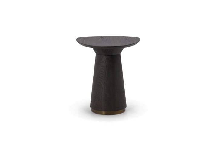 Bistrotafel Rosewood in zwart eikenfineer met antiekbronskleurig detail – vrijstaand productbeeld