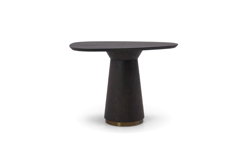 Bistrotafel Rosewood in zwart eikenfineer met antiekbronskleurig detail – vrijstaand productbeeld