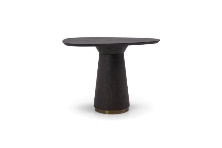 Bistrotafel Rosewood in zwart eikenfineer met antiekbronskleurig detail – vrijstaand productbeeld