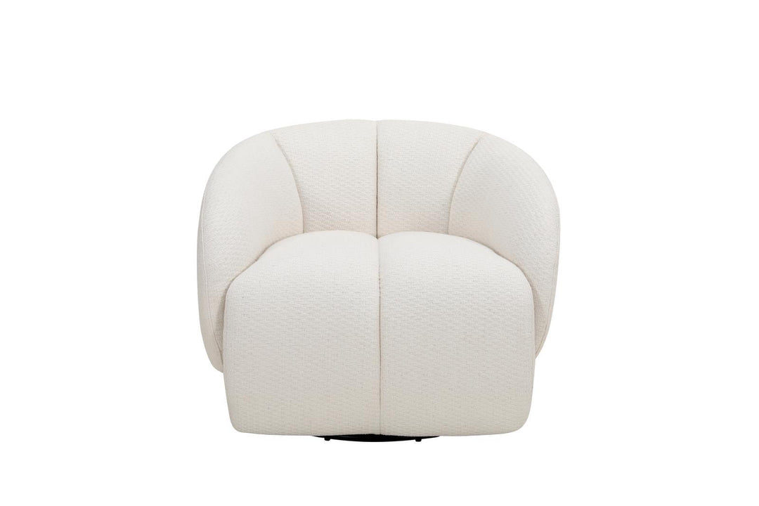Draaifauteuil Angelica in witbeige – vrijstaand productbeeld