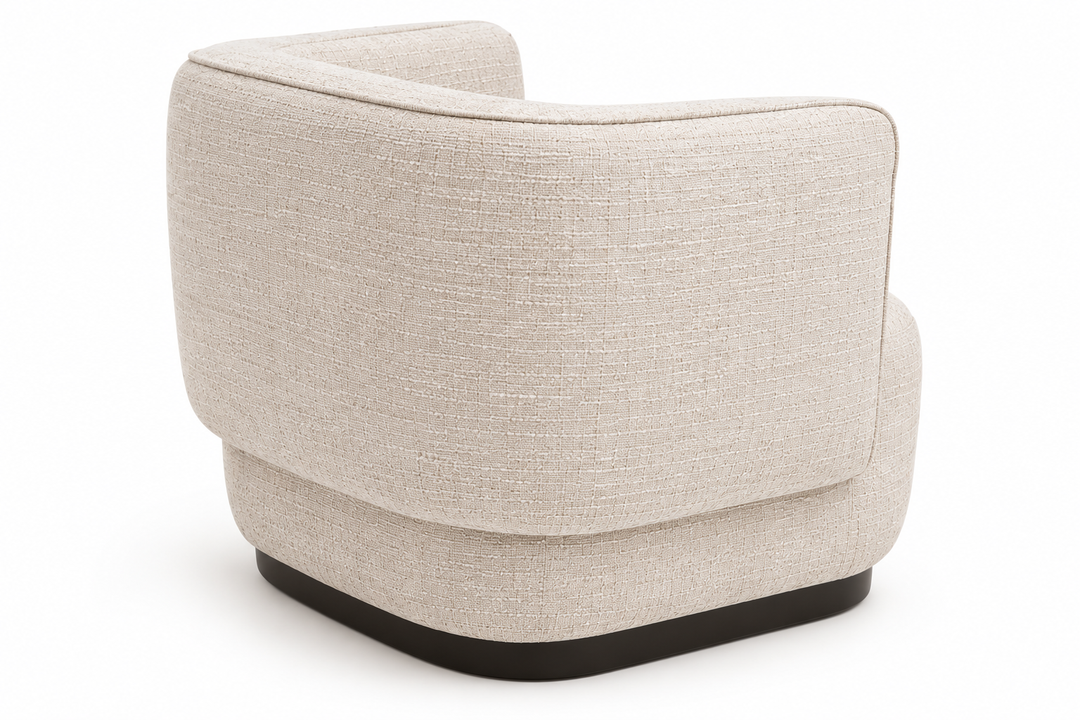 Fauteuil Sandro in witbeige – vrijstaand productbeeld