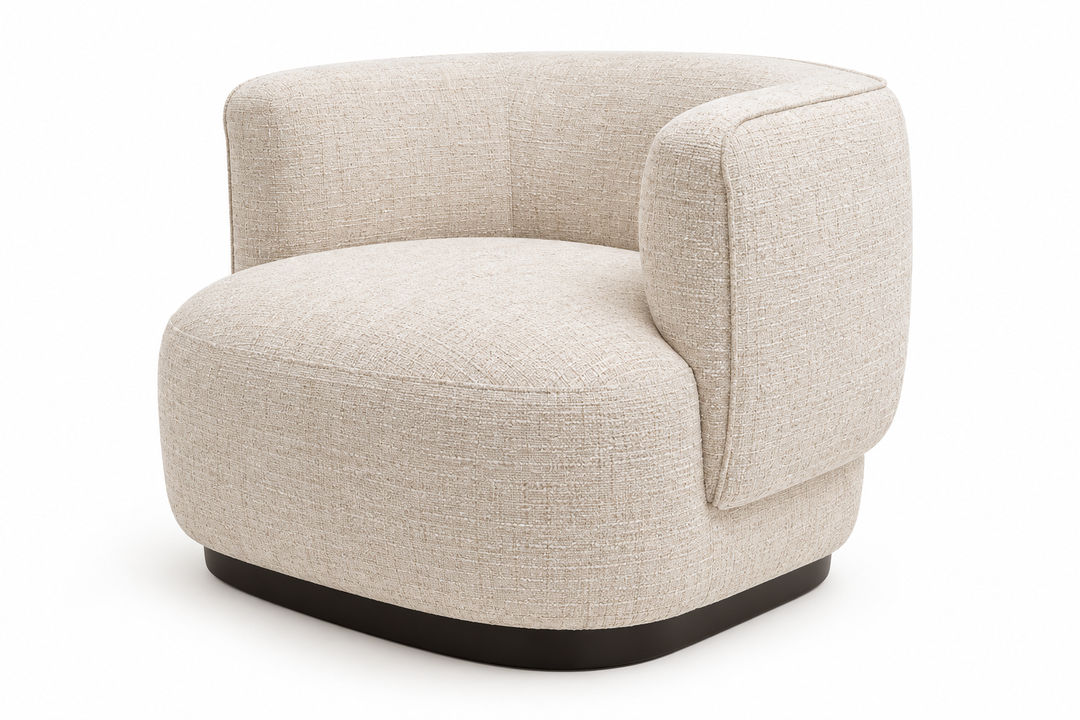 Fauteuil Sandro in witbeige – vrijstaand productbeeld