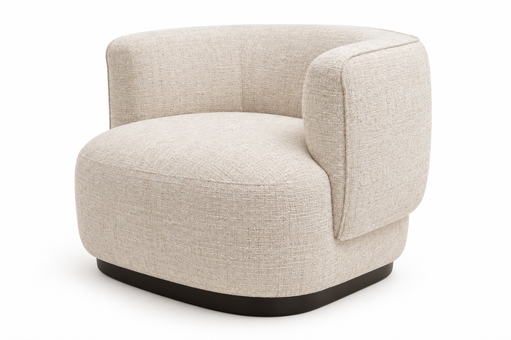 Fauteuil Sandro in witbeige – vrijstaand productbeeld