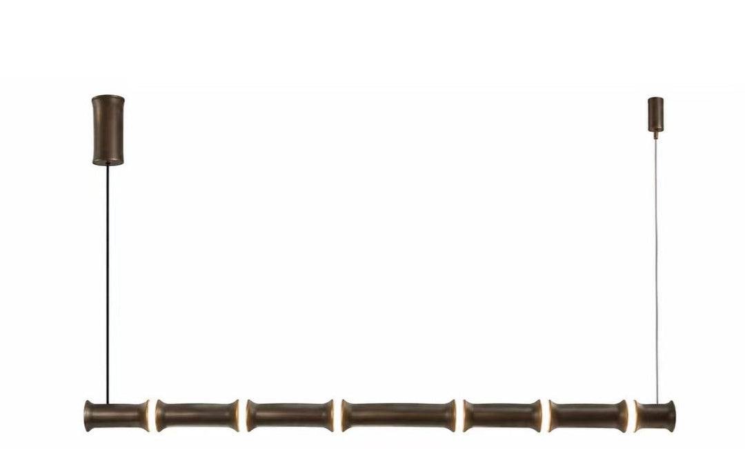 Kroonluchter Bamboo in antieke bronsafwerking – vrijstaand productbeeld