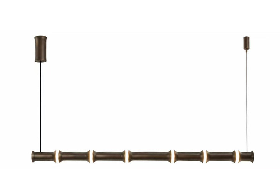 Kroonluchter Bamboo in antieke bronsafwerking – vrijstaand productbeeld