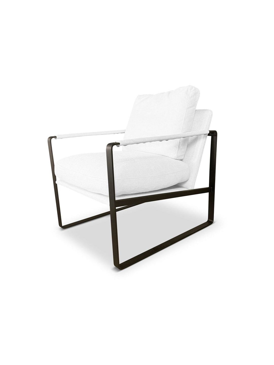 Fauteuil Mila in witte geweven stof – vrijstaand productbeeld