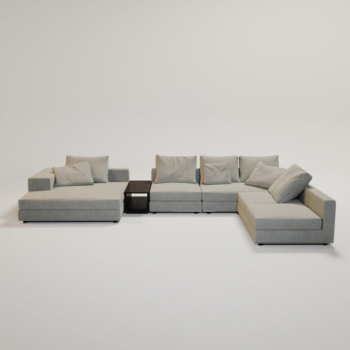 Bank Massimo in grijze geweven stof – productafbeelding