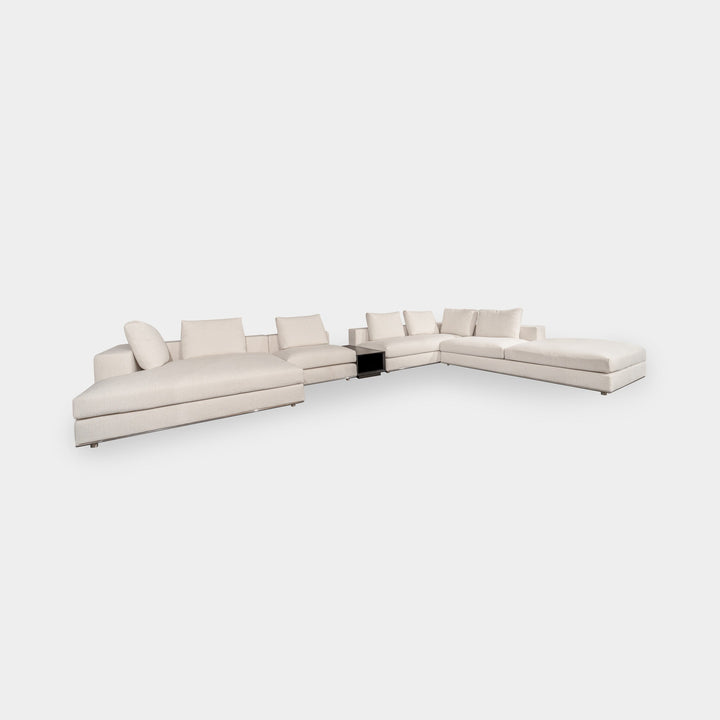 Bank Massimo in witbeige – vrijstaand productbeeld