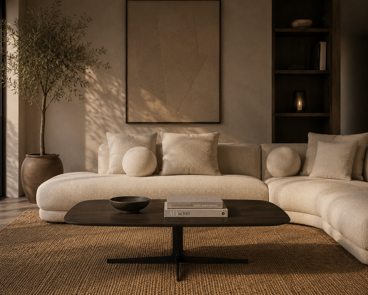 Salontafel Adrian in Charcoal in een interieur
