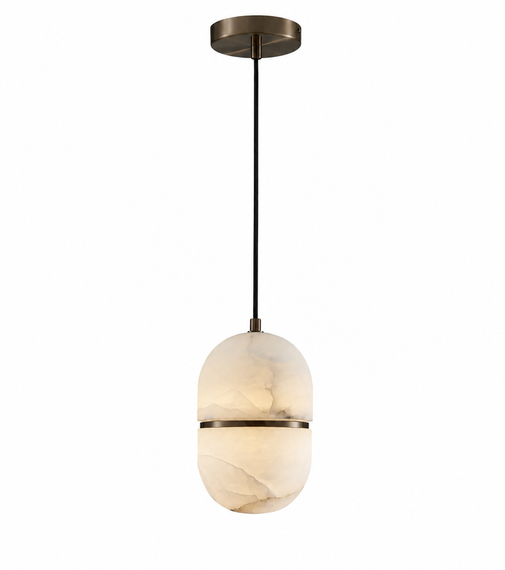 Hanglamp Mario in albast – vrijstaand productbeeld