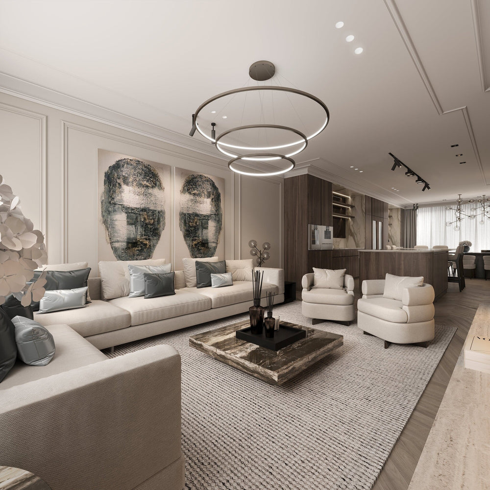 Fauteuil Lyon in witbeige in een interieur