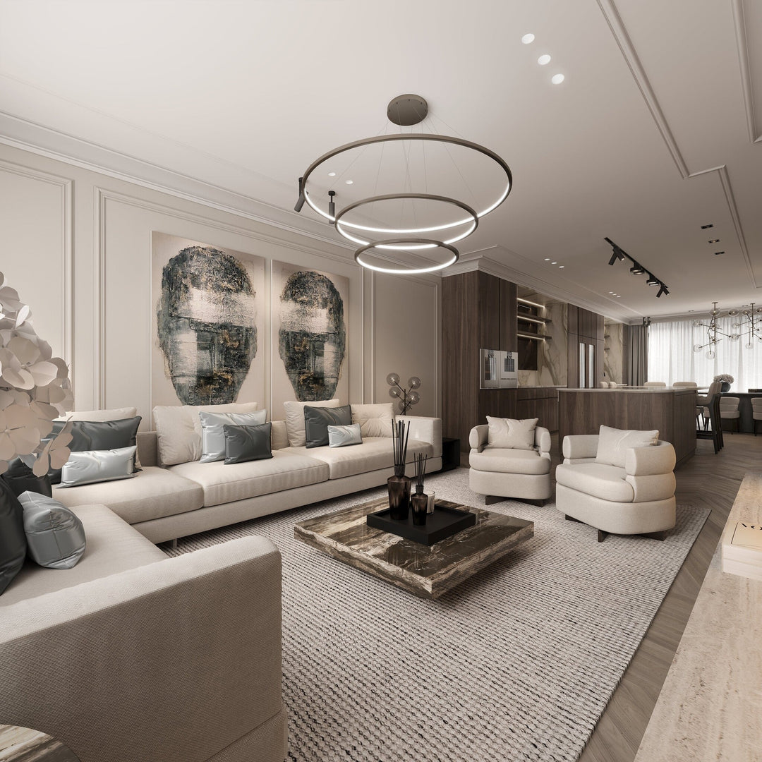 Fauteuil Lyon in witbeige in een interieur