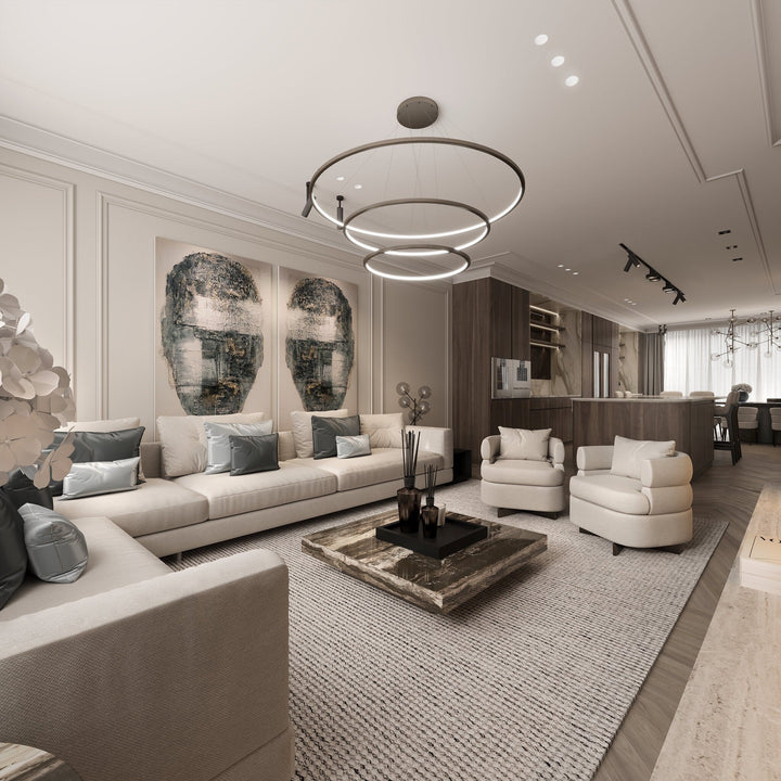 Fauteuil Lyon in witbeige in een interieur