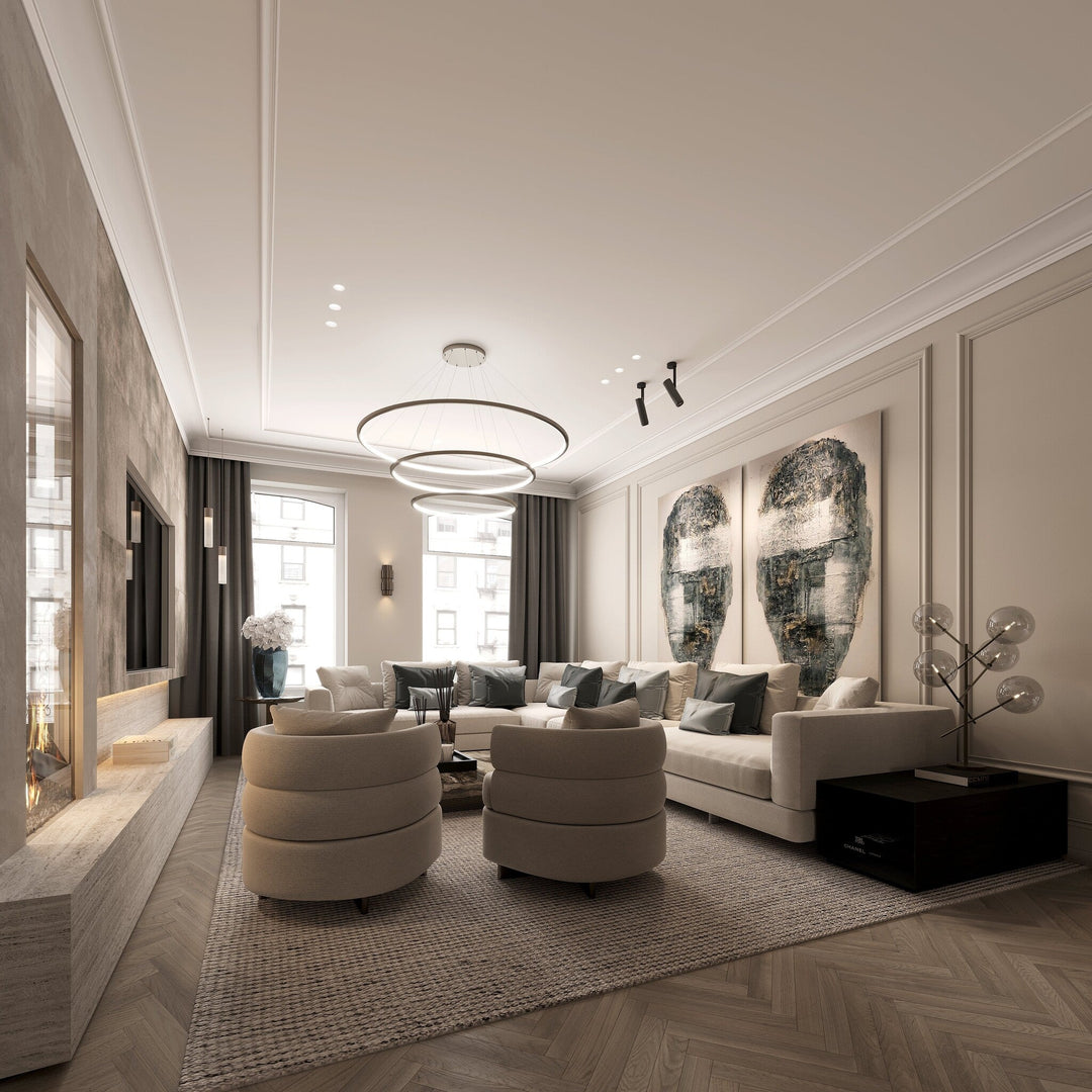 Fauteuil Lyon in witbeige in een interieur