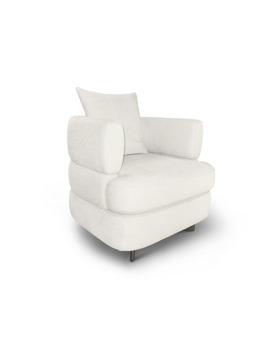 Fauteuil Lyon in witbeige – vrijstaand productbeeld