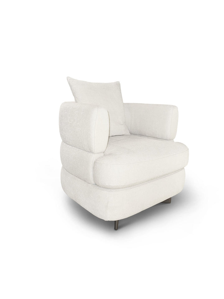 Fauteuil Lyon in witbeige – vrijstaand productbeeld