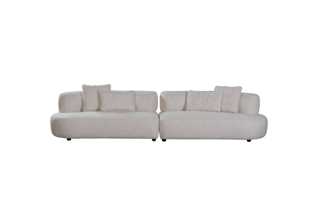Bank Gabin in witbeige – vrijstaand productbeeld