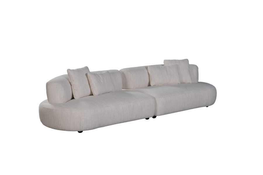 Bank Gabin in witbeige – vrijstaand productbeeld