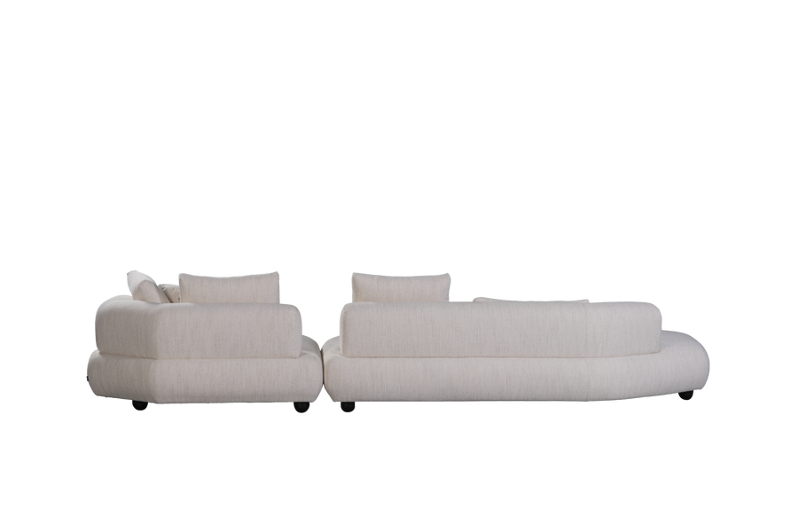 Loungebank Camille in witbeige – vrijstaand productbeeld