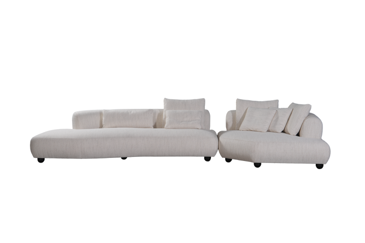 Loungebank Camille in witbeige – vrijstaand productbeeld
