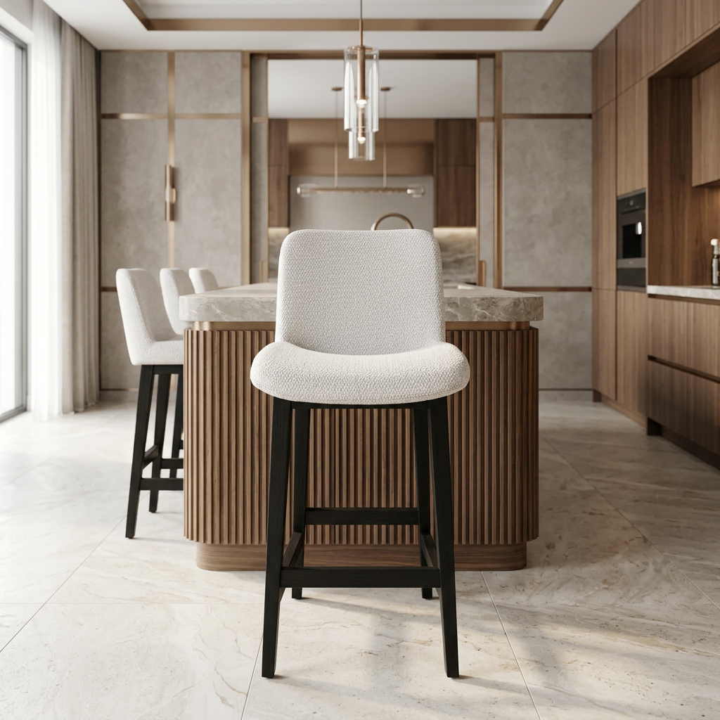 The Grand Barhocker Febe Weißbeige