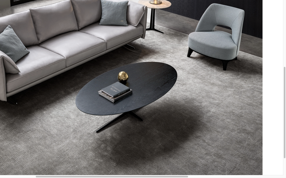 Salontafel Enzo in eiken Charcoal in een interieur