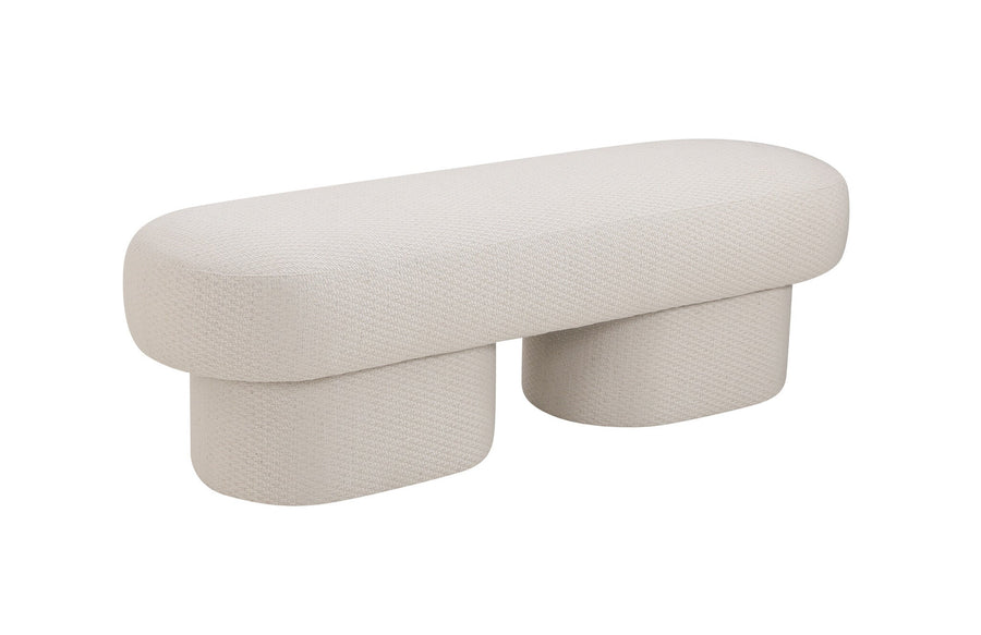 Bankje Gubi in witbeige ruit – vrijstaand productbeeld
